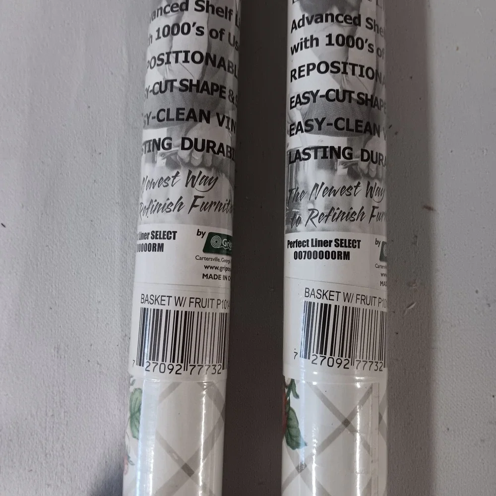 Griptex Perfect Shelf Liner Fruit Veggie Cottagecore Lot 2 Rolls 18